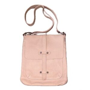 Pulicati Pelletterie pale pink pebble leather crossbody bag made in Italy NWOT